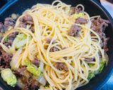大葉が香る！具だくさんのすき焼きパスタ作り方10写真