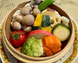 野菜と豆苗豚肉巻きのせいろ蒸し作り方1写真