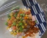 レンジ簡単洋風スタミナ丼味オムライス弁当作り方2写真