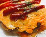 あまりカレー●かんたん折りたたみオムレツ作り方3写真
