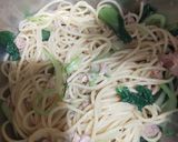 チンゲン菜とツナのめんつゆパスタ作り方4写真