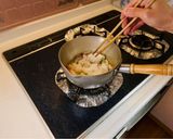 彼氏が作る『カニカマと鶏肉の白だし雑炊』作り方10写真