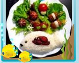 パチンコ★ＣＲ海物語「１・たこ」キャラ弁作り方5写真