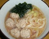 梅ごのみ入り鶏肉団子のうどん作り方4写真