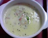 えびとみず菜の豆乳つけパスタ作り方8写真