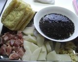 おでんの素で！餅入り巾着の袋煮作り方1写真