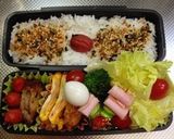 お弁当に✿枝豆とうずら卵とハムの串作り方2写真