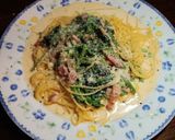 簡単⭐︎青菜とパンチェッタのクリームパスタ作り方5写真