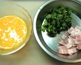 高菜とベーコンの煮込み焼きそば作り方1写真