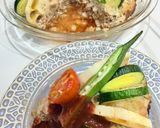 簡単びっくりハンバーグ✴︎夏野菜たっぷり作り方6写真