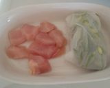 簡単お弁当おかず☆アスパラ鶏ムネの梅和え作り方4写真