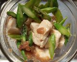 簡単お弁当おかず☆アスパラ鶏ムネの梅和え作り方5写真