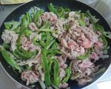 豚こま肉でチャンジャオロースー風作り方4写真