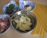 スパゲティ　ジェノベーゼ作り方1写真
