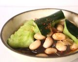水煮大豆と胡瓜入り心太★そばつゆで頂く作り方1写真