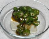 最強の冷奴♡たっぷりの海苔オクラのせ豆腐作り方3写真