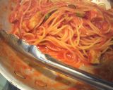 青唐辛子と鶏肉のトマトソースパスタ作り方3写真