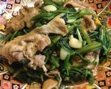 ほうれん草とぶた肉のニンニク炒め作り方5写真