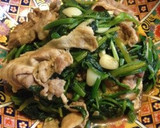 ほうれん草とぶた肉のニンニク炒め作り方5写真