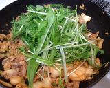 豚と水菜のピリ辛味噌キムチ作り方6写真