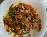 レンジ簡単クリーミーキムチ味炒飯弁当作り方5写真