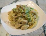アボカド&チキンクリームパスタ作り方6写真