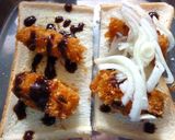 リメイク*とんかつ×玉葱のトースト作り方4写真
