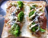 ブロッコリーの梅鰹の大葉風味トースト作り方3写真