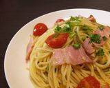 パセリとトマトとヒマワリ種のパスタ作り方6写真