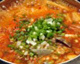 韓国料理ー豆腐とアサリ入りのキムチスープ作り方5写真