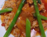 豚肉と新玉ねぎのケチャップ味アスパラ添え作り方12写真