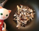 ちょい干しきのこ×青梗菜のペペロンチーノ作り方2写真