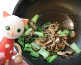 ちょい干しきのこ×青梗菜のペペロンチーノ作り方3写真