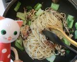 ちょい干しきのこ×青梗菜のペペロンチーノ作り方4写真