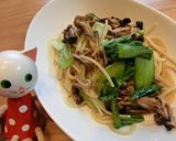 ちょい干しきのこ×青梗菜のペペロンチーノ作り方5写真