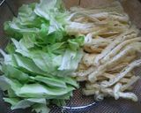 油揚げとキャベツのパスタ作り方1写真