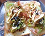 焼きそばソース（粉）と葱のトースト作り方4写真