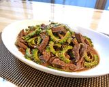 牛肉とゴーヤの塩麹胡麻炒め♪作り方8写真
