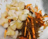 モチッと美味しい！帆立のモズクかき揚げ作り方1写真