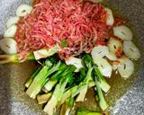 タラの芽と桜エビのパスタ作り方3写真