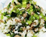 小松菜と豚ひき肉の麻婆豆腐風作り方8写真