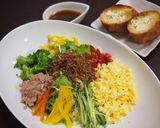 サラダを食べるパスタ作り方5写真