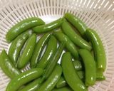 時短！スナップエンドウの胡麻ぽんぶし作り方1写真