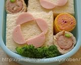 【キャラ弁】魚肉ソーセージのバラ弁当作り方3写真