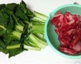 うまい菜と豚肉の炒めもの作り方1写真