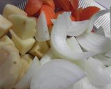 おつまみにも：鶏玉ひもの肉じゃが風作り方1写真