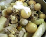 おつまみにも：鶏玉ひもの肉じゃが風作り方5写真