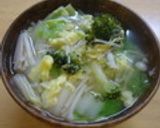 白菜とえのきの卵スープ作り方8写真
