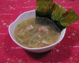もやしとねぎと味のり入り中華スープ♪作り方9写真