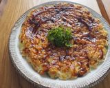 豆腐でヘルシーお好み焼き！えのきでもちもち食感作り方9写真